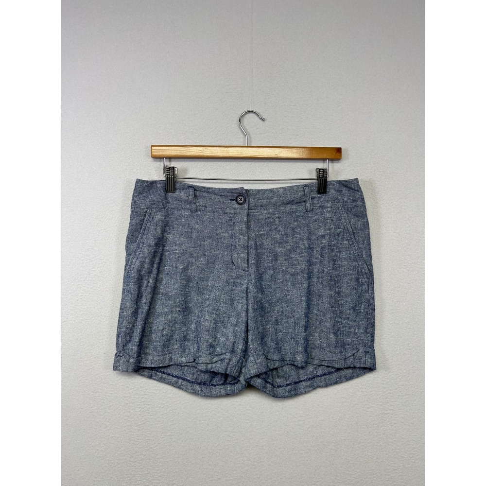 Coastal Summer Apt. 9 Womens 8 Blue Linen/Rayon Blend Torie Casual Shorts